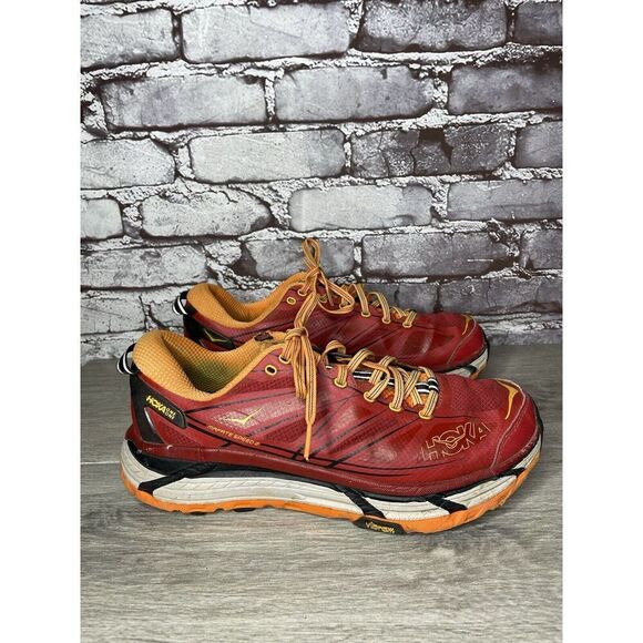 Hoka One Vibram Mafate Speed 2 Red Synthetic Running Shoes Men 9.5M US/43 1/3EU - Picture 3 of 16